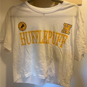 Next Level Apparel White and Yellow Hufflepuff Tee